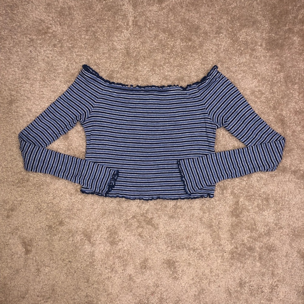 Long Sleeve Off The Shoulder Crop Top💗